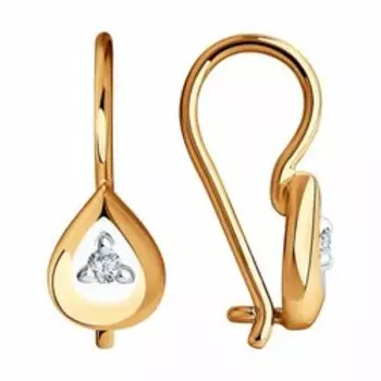 Золотые серьги с фианитами