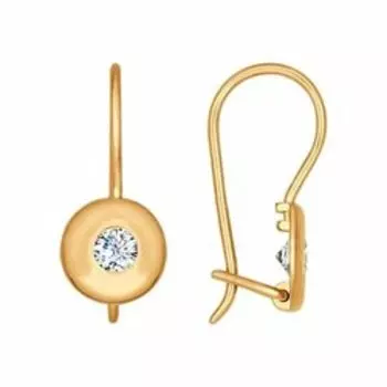 Золотые серьги с фианитами