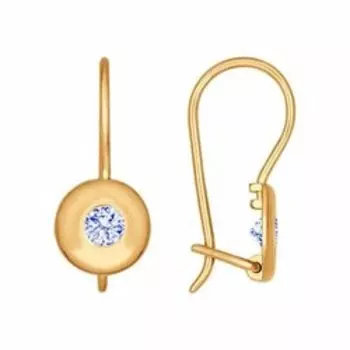 Золотые серьги с фианитами