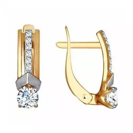 Золотые серьги с фианитами