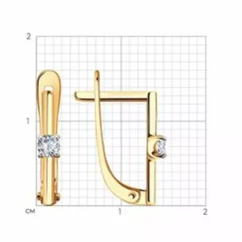 Золотые серьги с фианитами