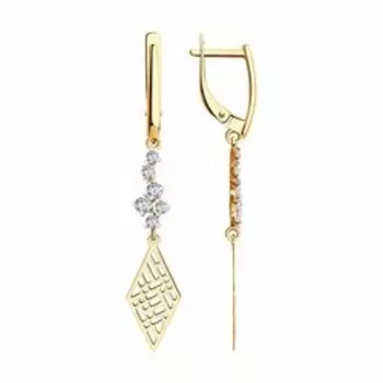 Золотые серьги с фианитами