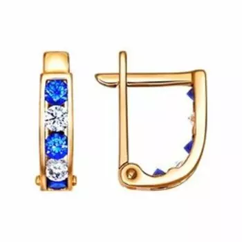 Золотые серьги с фианитами