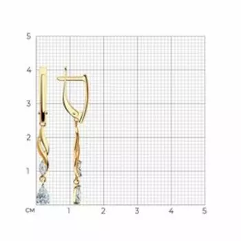 Золотые серьги с фианитами