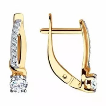 Золотые серьги с фианитами