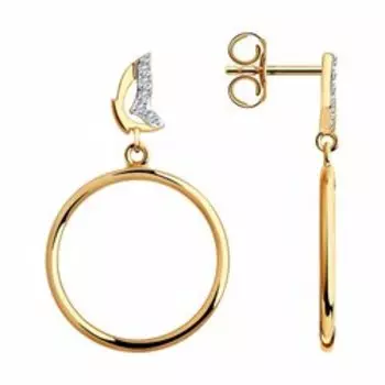 Серьги из золота с фианитами