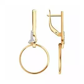 Золотые серьги с фианитами "Бабочки"