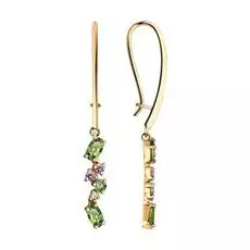 Золотые серьги с фианитами SWAROVSKI