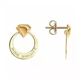 Золотые серьги с фианитами "Яркий блеск"