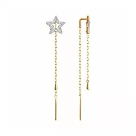 Серьги из золота с фианитами