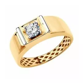 Золотые серьги с фианитом