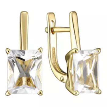 Золотые серьги с горным хрусталем