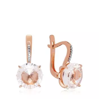 Золотые серьги с горным хрусталем