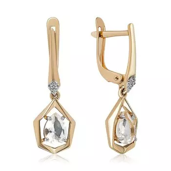 Золотые серьги с горным хрусталем