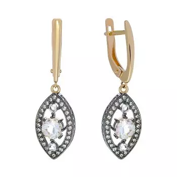 Золотые серьги с горным хрусталем