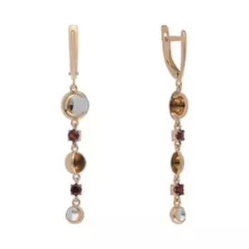 Золотые серьги с гранатами