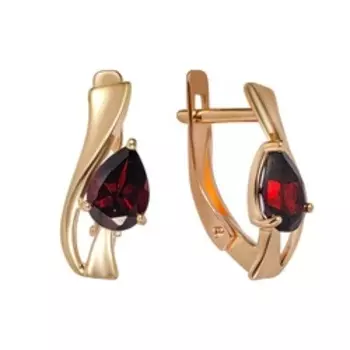 Золотые серьги с гранатами