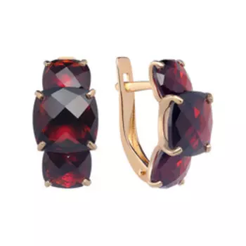 Золотые серьги с гранатами