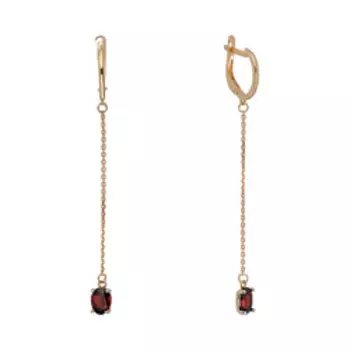 Золотые серьги с гранатами