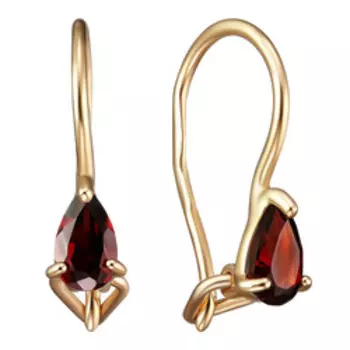 Золотые серьги с гранатами