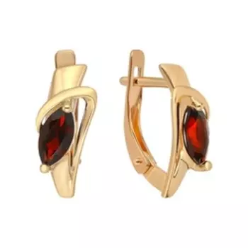 Золотые серьги с гранатом