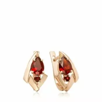 Золотые серьги с гранатом