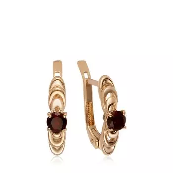 Золотые серьги с гранатом