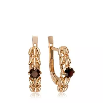 Золотые серьги с гранатом