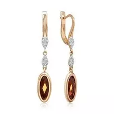 Золотые серьги с гранатом