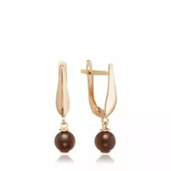 Золотые серьги с гранатом