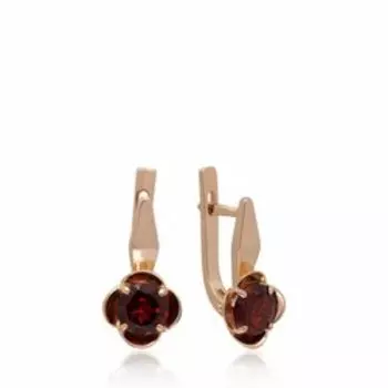Золотые серьги с гранатом