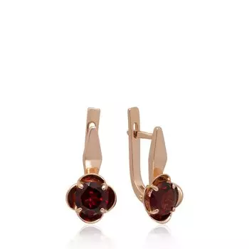 Золотые серьги с гранатом