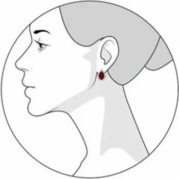 Золотые серьги с гранатом и фианитами