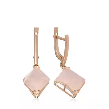 Золотые серьги с халцедоном