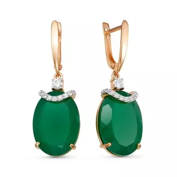 Золотые серьги с хризопразами