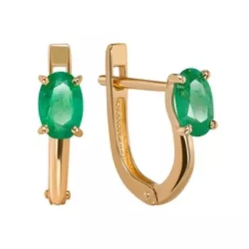 Золотые серьги с изумрудами
