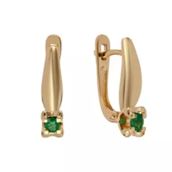 Золотые серьги с изумрудами