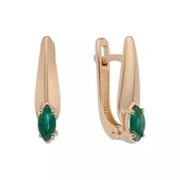 Золотые серьги с изумрудами