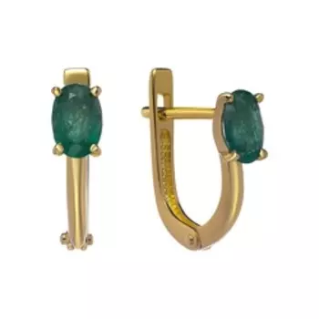 Золотые серьги с изумрудами
