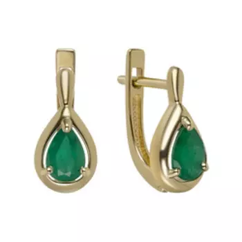 Золотые серьги с изумрудами