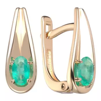 Золотые серьги с изумрудами