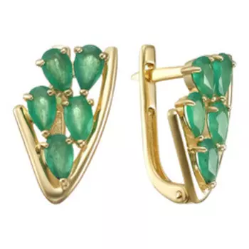 Золотые серьги с изумрудами