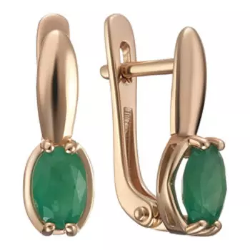 Золотые серьги с изумрудами