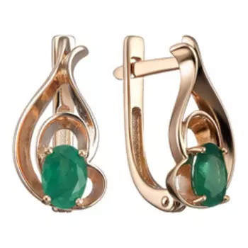 Золотые серьги с изумрудами