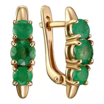 Золотые серьги с изумрудами