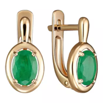 Золотые серьги с изумрудами