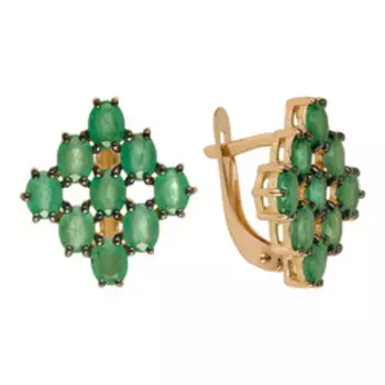 Золотые серьги с изумрудами