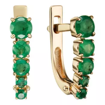 Золотые серьги с изумрудами