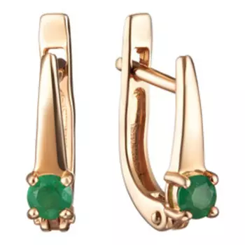 Золотые серьги с изумрудами