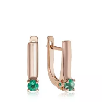 Золотые серьги с изумрудами